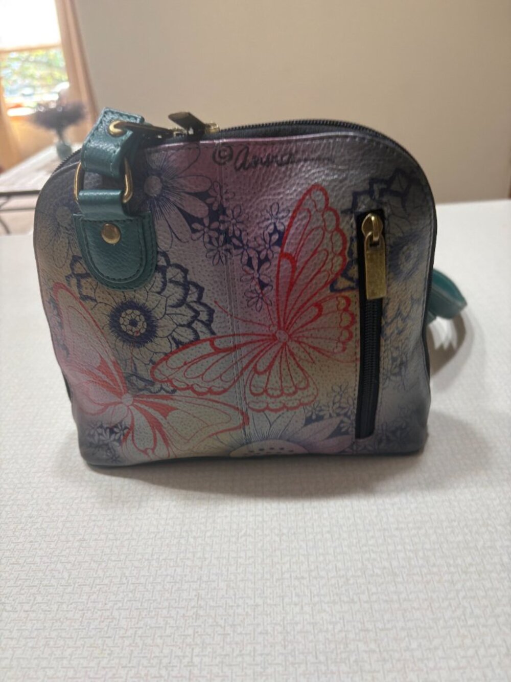 NWOT Butterfly Paradise ANNA for ANUSCHKA Crossbody/ Shoulder Bag - Picture 3 of 12
